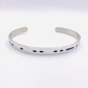 Minimalist Morse code believe message cuff bracelet